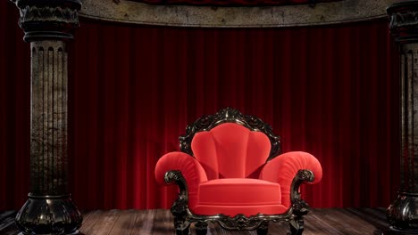 Luxuriöse-Theatervorhangbühne-Mit-Stuhl